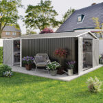 Outdoor Storage Shed, Utility Metal Garden Tool Shed