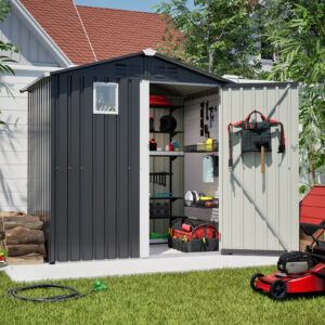 Outdoor Storage Shed, Utility Metal Garden Tool Shed
