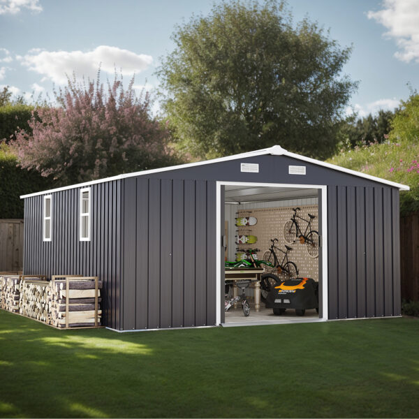 Outdoor Storage Shed, 12x10 FT Large Backyard Sheds