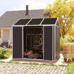Resin Outdoor Storage Shed, Waterproof Plastic Garden Shed