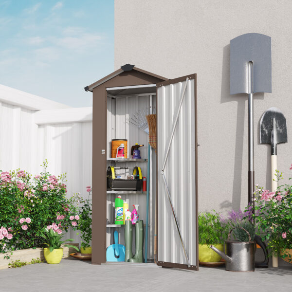 Outdoor Storage Shed, Metal Garden Tool Shed with a Solid Lock System