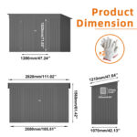 4 x 9 FT Outdoor Storage Shed, Metal Garden Shed with Sloping Roof