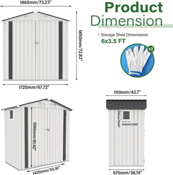 Metal Storage Shed, Tool Shed with Peaked Roof