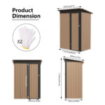 Outdoor Storage Shed. 4.27 FT x2.42 FT Metal Tool Shed with Pitched Roof