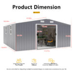 Outdoor Storage Shed, 12x10 FT Large Backyard Sheds