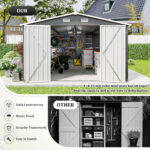 Outdoor Storage Shed, Utility Metal Garden Tool Shed