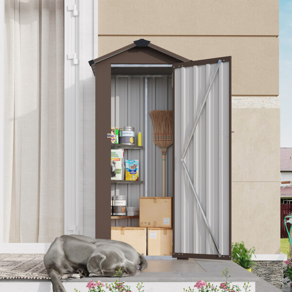 Outdoor Storage Shed, Metal Garden Tool Shed with a Solid Lock System
