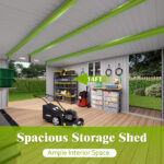 Outdoor Storage Shed, Large Metal Lockable Storage House with Air Vent