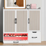 41.3" Shoe Cabinet Storage for Hallway, Entrance, White