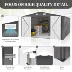 Outdoor Storage Shed, Utility Metal Garden Tool Shed