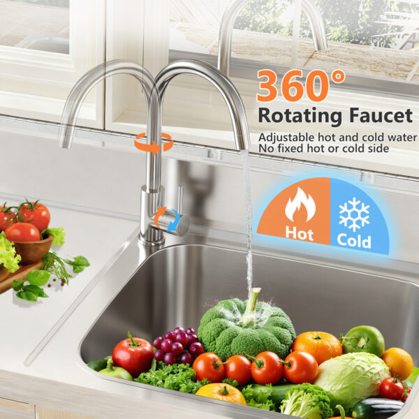 39" 304 Stainless Steel Utility Sink, Free Standing Kitchen Sink