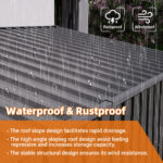 4 x 9 FT Outdoor Storage Shed, Metal Garden Shed with Sloping Roof