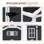 Resin Outdoor Storage Shed, Waterproof Plastic Garden Shed