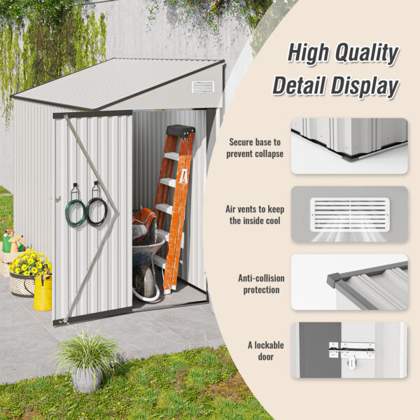 8 X 4 Ft Outdoor Storage Shed, Metal Garden Tool Shed