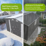 Outdoor Storage Shed, Large Metal Lockable Storage House with Air Vent