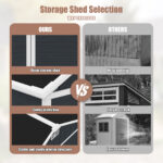 Resin Outdoor Storage Shed, Waterproof Plastic Garden Shed