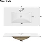 36 Bathroom Vanity with Ceramic Sink. Standard and Double-Layer Drawers. Soft Close Doors. Adjustable Shelves. Modern Storage Cabinet for Small and Medium Bathrooms (White)