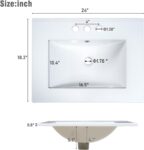 24 Modern Bathroom Vanity with Sink. Sink Cabinet with Ceramic Basin. Bathroom Vanities Cabinet with 2 Drawers & 1 Door (Black)