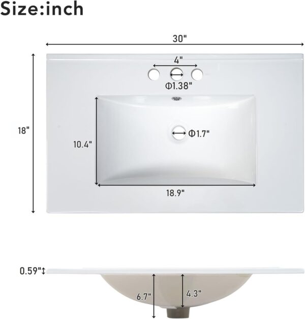 Bathroom Vanity. 30 Bathroom Vanity with Sink. Modern Storage Cabinet with 3 Drawers & 1 Door. Freestanding Bathroom Vanities. Solid Wood Frame for Small Space 30'' x 18'' x 34'' (Olive Green)