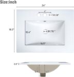 24 Bathroom Vanity with Sink Combo Set. Solid Wood Frame Bathroom Storage Cabinet with 2 Drawers and 1 Drawer. Double-layer Door Shelf. Soft Closing Cabinet Door with Organizer. White