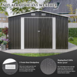 Outdoor Storage Shed, Utility Metal Garden Tool Shed