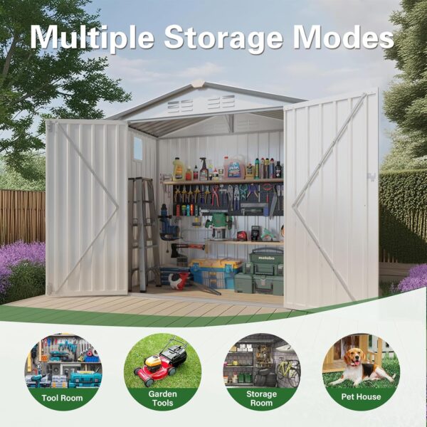 Metal Storage Shed, Tool Shed with Peaked Roof