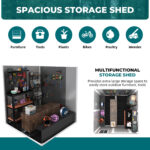 Resin Outdoor Storage Shed, Plastic Garden Shed with Floor
