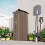 Outdoor Storage Shed, Metal Garden Tool Shed with a Solid Lock System