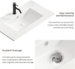 24 Bathroom Vanity with Sink. Floating Vanity Bathroom Sink Cabinet Wall Mount with 2 Drawers. Wood Color (24'')