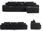 120 Sectional Couches for Living Room. Cloud Sectional Couch with L-Shape Chaise. Modern Modular Sofa Corduroy Couch. Deep Seat Comfort. No Assembly Required (Black)