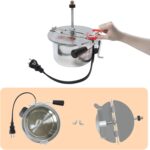 Popcorn Machine Cart with 6 Oz Kettle Makes Up to 32 Cups and Warming Light. Popcorn Maker Machine. Movie Theater Pop Corn Machine with 2-Switch Control & Tempered Glass Doors. Easy to Clean (Black)