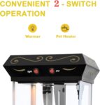 Popcorn Machine Cart with 6 Oz Kettle Makes Up to 32 Cups and Warming Light. Popcorn Maker Machine. Movie Theater Pop Corn Machine with 2-Switch Control & Tempered Glass Doors. Easy to Clean (Black)