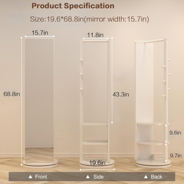 68'' x 19 Full Length Mirror with Storage Stand