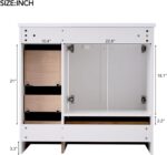 72'' Bathroom Vanities with Ceramic Sink Combo. Freestanding Double Bathroom Vanity Storage Cabinet 4 Soft Closing Doors & 2 Drawers Floor Standing Storage (White)