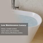 Acrylic Freestanding Bathtub. Stand Alone Soaking Tub. Extra Deep Cold Plunge Tub. Modern Free Standing Bath Tubs for Bathrooms (Gloss White. 67'')