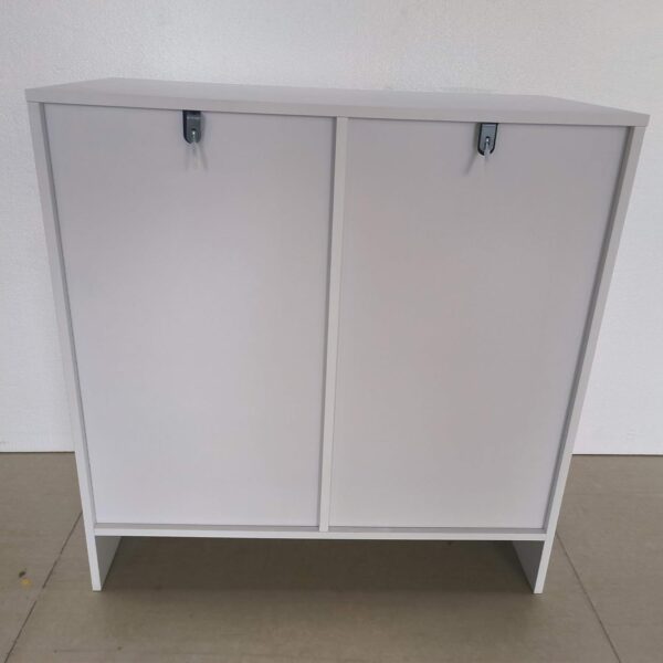 Double Tilt-Out Laundry Hamper Cabinet. Modern Hidden Laundry Hamper with 2 Removable Baskets. Free-Standing Bathroom Storage Cabinet. Anti-tiltdevice. (26.8 Tall White)