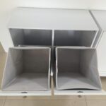 Double Tilt-Out Laundry Hamper Cabinet. Modern Hidden Laundry Hamper with 2 Removable Baskets. Free-Standing Bathroom Storage Cabinet. Anti-tiltdevice. (26.8 Tall White)