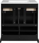 30'' Bathroom Vanity with Ceramic Sink Combo. Solid Wood Frame Bathroom Storage Cabinet. Freestanding Vanity Set with 2 Drawers & Soft Closing Doors (30'')
