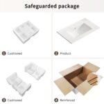 24 Bathroom Vanity with Sink. Floating Vanity Bathroom Sink Cabinet Wall Mount with 2 Drawers. Wood Color (24'')