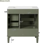 Bathroom Vanity. 30 Bathroom Vanity with Sink. Modern Storage Cabinet with 3 Drawers & 1 Door. Freestanding Bathroom Vanities. Solid Wood Frame for Small Space 30'' x 18'' x 34'' (Olive Green)