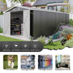 Outdoor Storage Shed, Utility Metal Garden Tool Shed