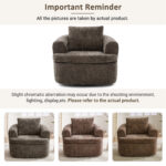 360° Swivel Accent Chair, 36.6" Swivel Round Barrel Chair with Removable Pillow
