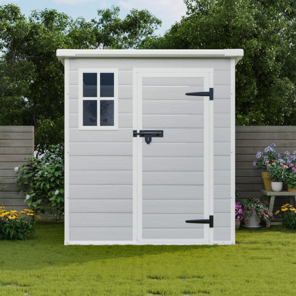 Resin Outdoor Storage Shed, Plastic Garden Shed with Floor