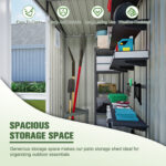 Outdoor Storage Shed, Utility Metal Garden Tool Shed