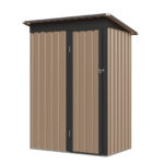 Outdoor Storage Shed. 4.27 FT x2.42 FT Metal Tool Shed with Pitched Roof