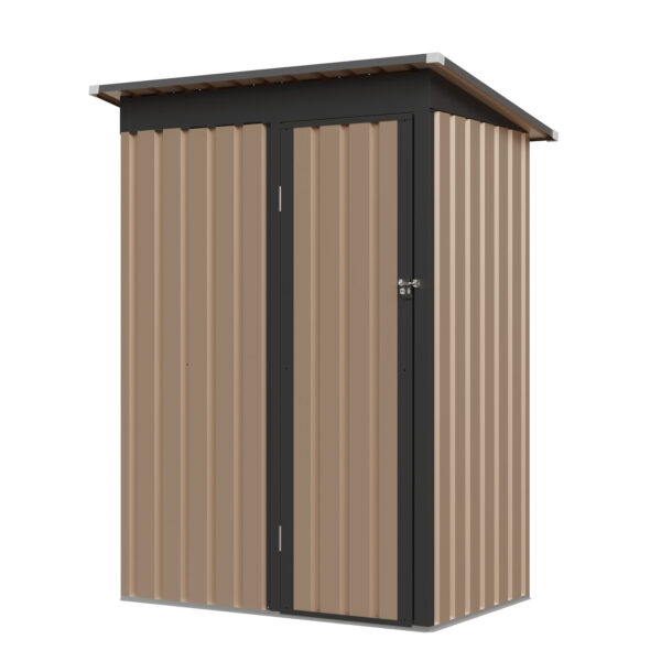 Outdoor Storage Shed. 4.27 FT x2.42 FT Metal Tool Shed with Pitched Roof