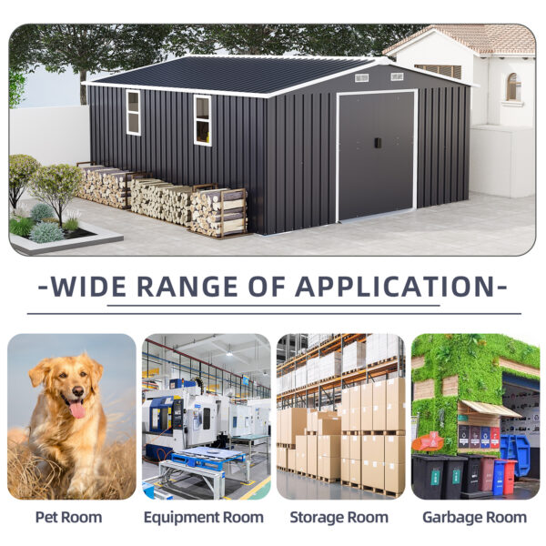Outdoor Storage Shed, 12x10 FT Large Backyard Sheds