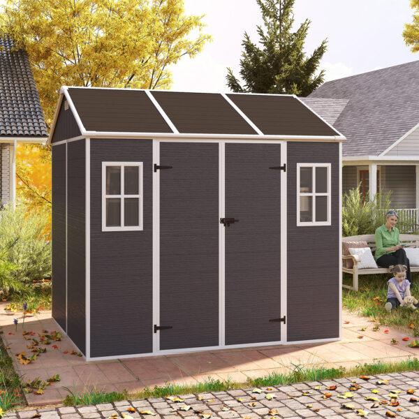 Resin Outdoor Storage Shed, Waterproof Plastic Garden Shed
