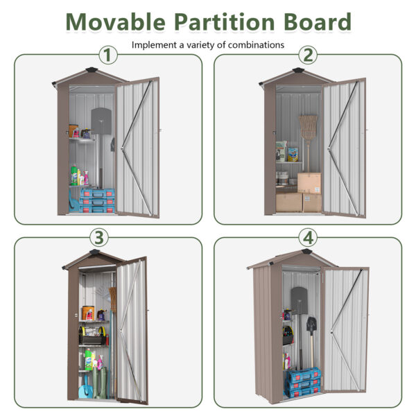 Outdoor Storage Shed, Metal Garden Tool Shed with a Solid Lock System