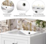 24 Bathroom Vanity with Sink Combo Set. Solid Wood Frame Bathroom Storage Cabinet with 2 Drawers and 1 Drawer. Double-layer Door Shelf. Soft Closing Cabinet Door with Organizer. White
